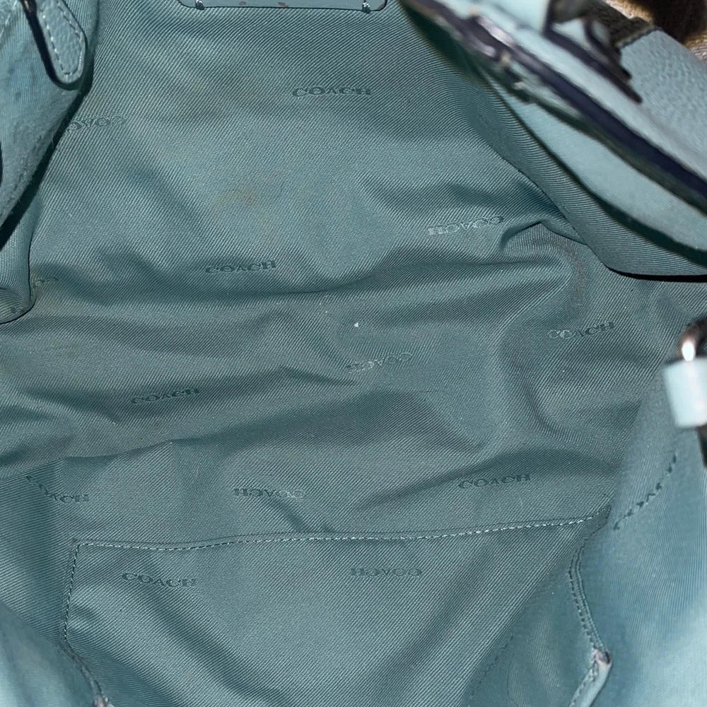 Coach Bluish Gray Leather Tote Bag No B1780-57124